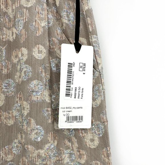 [relisted] NWT Forte Forte FW21 Gray Metallic Pastel Floral Pants - Picture 3 of 6